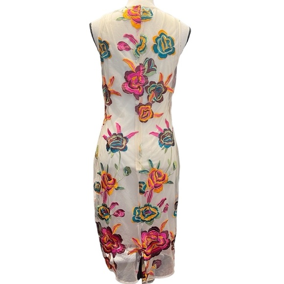 Alexia Admor Bright Floral Embroidered Palmer Sheath Sleeveless‎ Dress Women's 8 - Picture 3 of 14